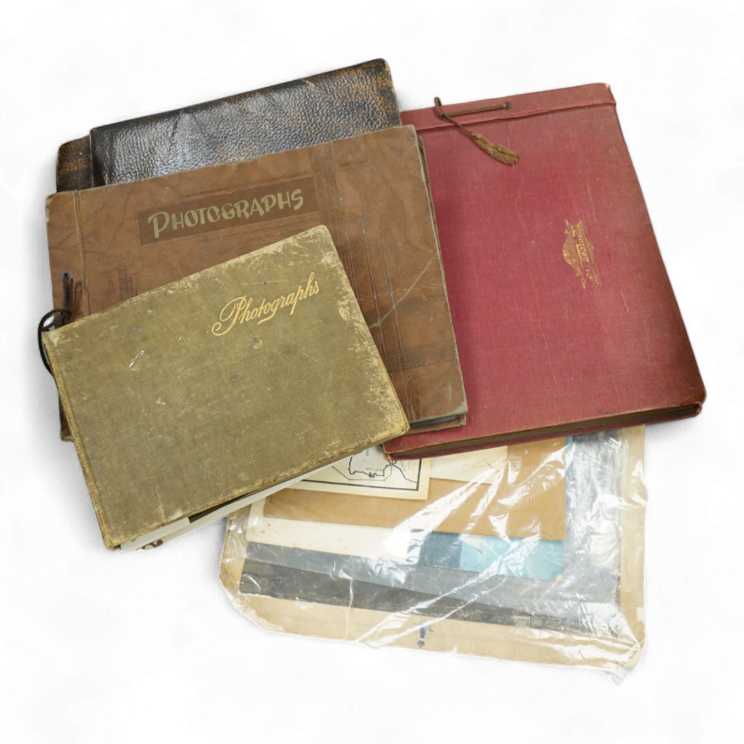 Four early 20th century photograph albums of military, naval and aviation interest, including; naval officers, sailors, ships and harbours, personal photographs, HMS Colossus, Cape Town in January 1946, RAF aircraft incl